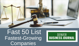 Graphic of Robinson & Henry law firm named to Denver Business Journal's Fast 50 list