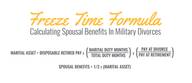graphic of the pension freeze-time-formula used in military divorce cases